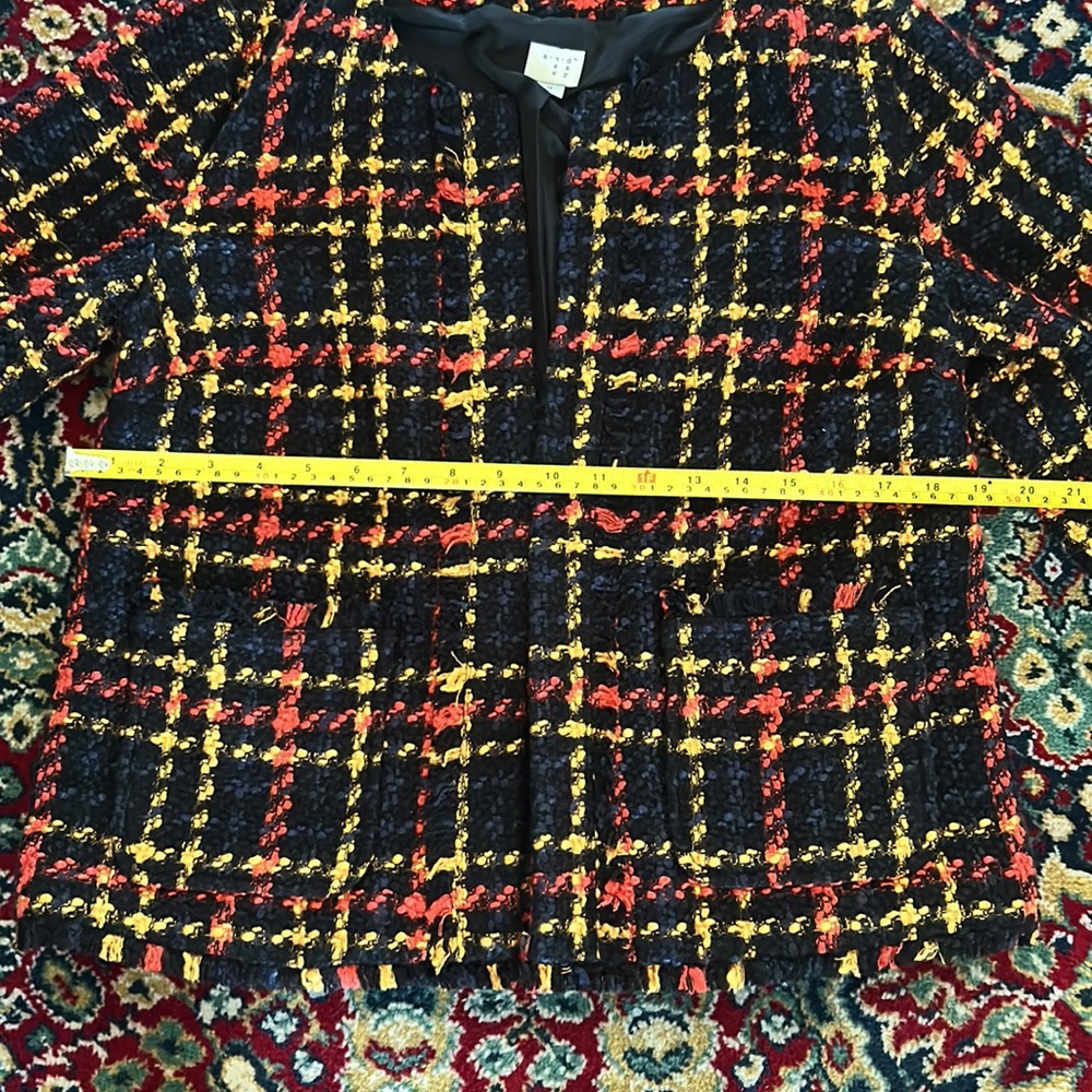 A New Day Plaid Navy Tweed Blazer EUC - Picture 8 of 8